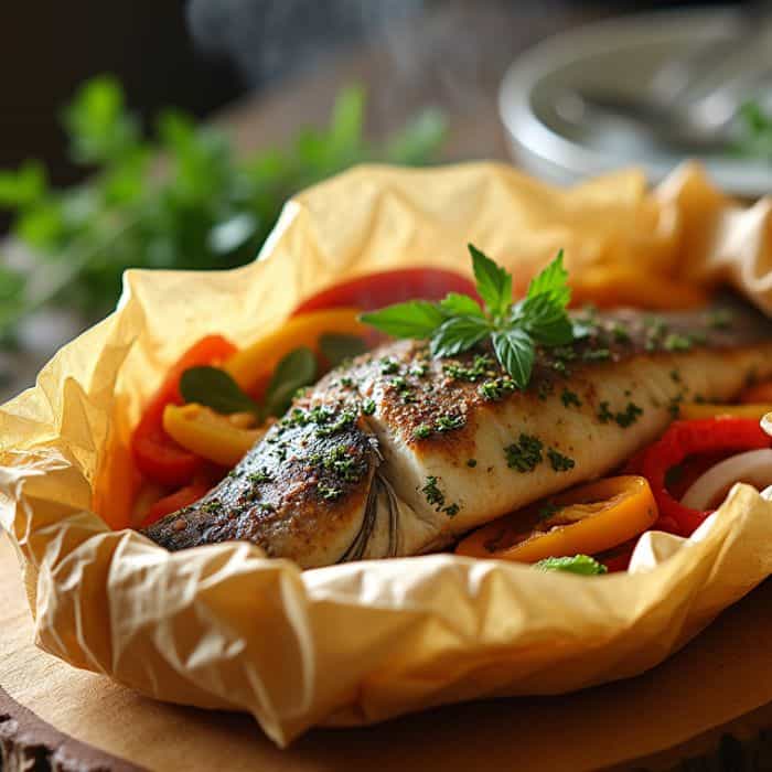 Recette de Poisson en Papillote au Four avec Garniture Savoureuse