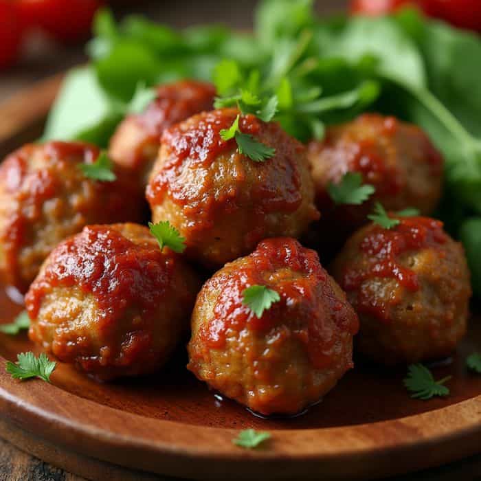 Boulettes de bœuf dorées et juteuses, servies avec sauce